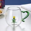 Christmas Tree Coffee Glass Cup 300ml Cute Animals Water Tea Cup Wine Glass for Champagne Flutes High Borosilicate Milk Glass