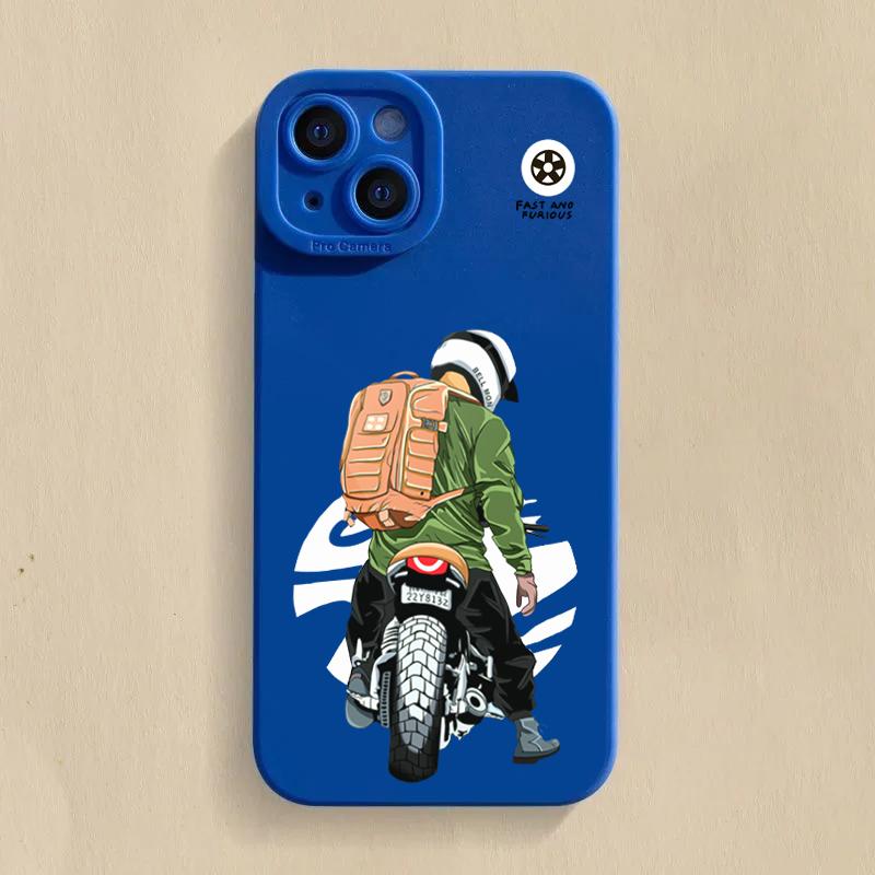Trend Cool Biker чехол для телефона с изображением мотоцикла для iPhone 16 Pro Max 11 12 13 14 15 X XS XR 7 8 Plus SE 2020 16E силиконовый мягкий чехол