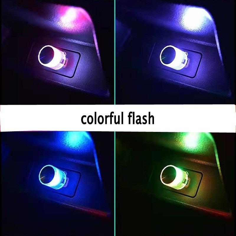 Car Mini USB LED Ambient Lights Decorative Lamp for Party Flashing Colorful Portable Plug Play Auto Interior Atmosphere Light