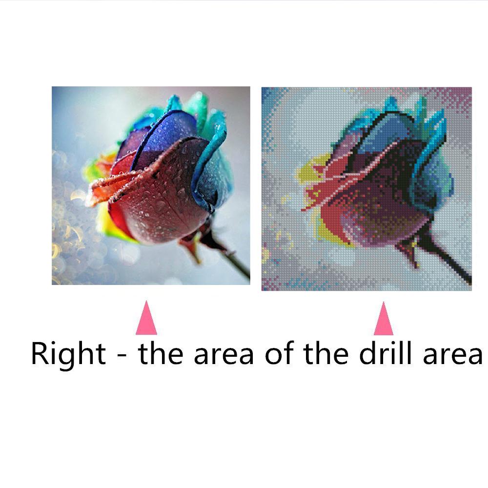 5D Алмазная картина Полный алмаз Роза Цветок Круглая Алмазная мозаика Diy Вышивка крестом Домашнее украшение Ручная работа