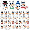 Christmas Snowman Face Decorative Stickers, White