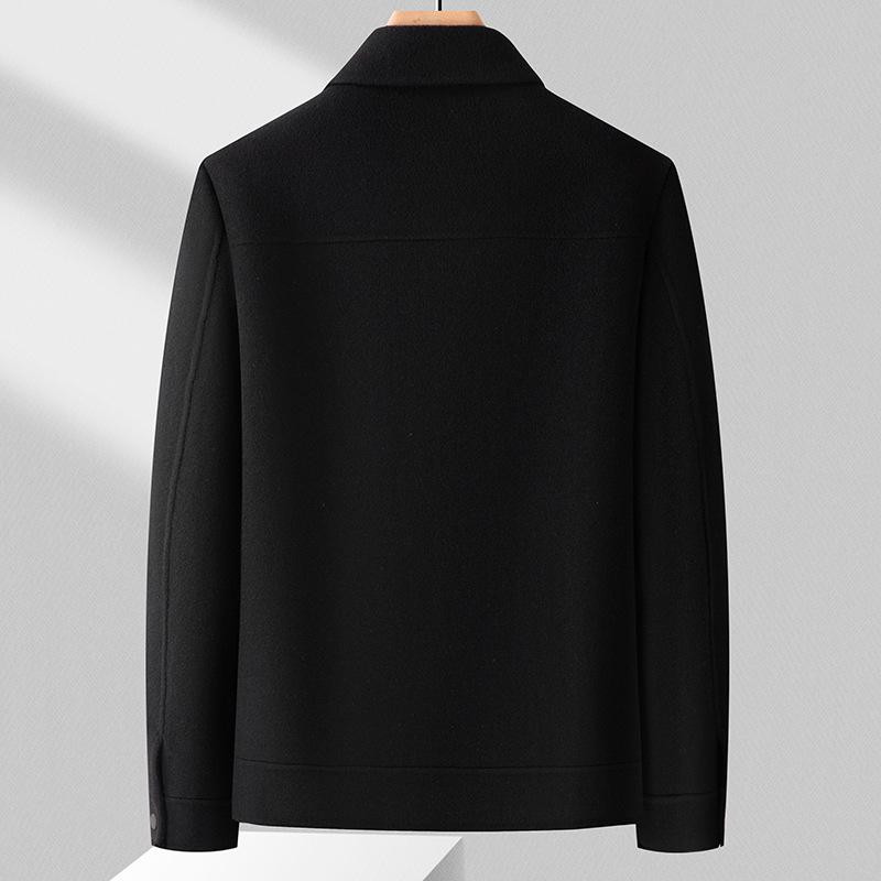 Куртка из чистой шерсти для мужчин среднего и пожилого возраста, осень и зима, новая однотонная простая куртка со съемным подкладом из двухслойной шерсти для мужчин
