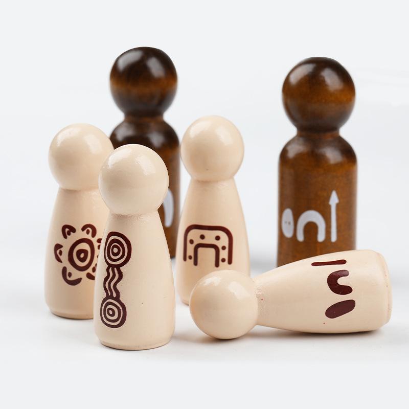 8 Pack Wooden Peg Dolls Peg People Peg Doll Bodies Natural Wood Shapes Figures Decorative Peg Doll People
