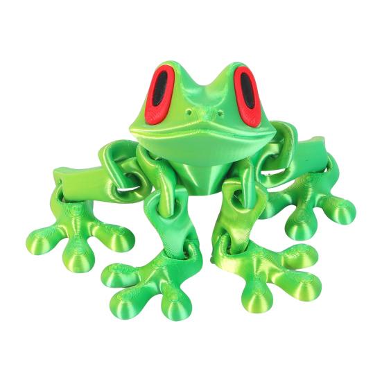 3D-печатная магнитная лягушка, шарнирная лягушка с подвижными суставами, гибкая игрушка для снятия стресса в виде животного для домашнего офиса, холодильника, украшения стола