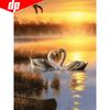 Diamond Painting 5d Landscape Picture with Rhinestone Swan Embroidery Cross Stitch Round Diamond