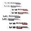 2PCS ABS Car Sie Body Trunk Fender Decoration Badge Sticker for V8 BITURBO 4MATIC TURBO 4MATIC+ Emblem GLK GLA CLA