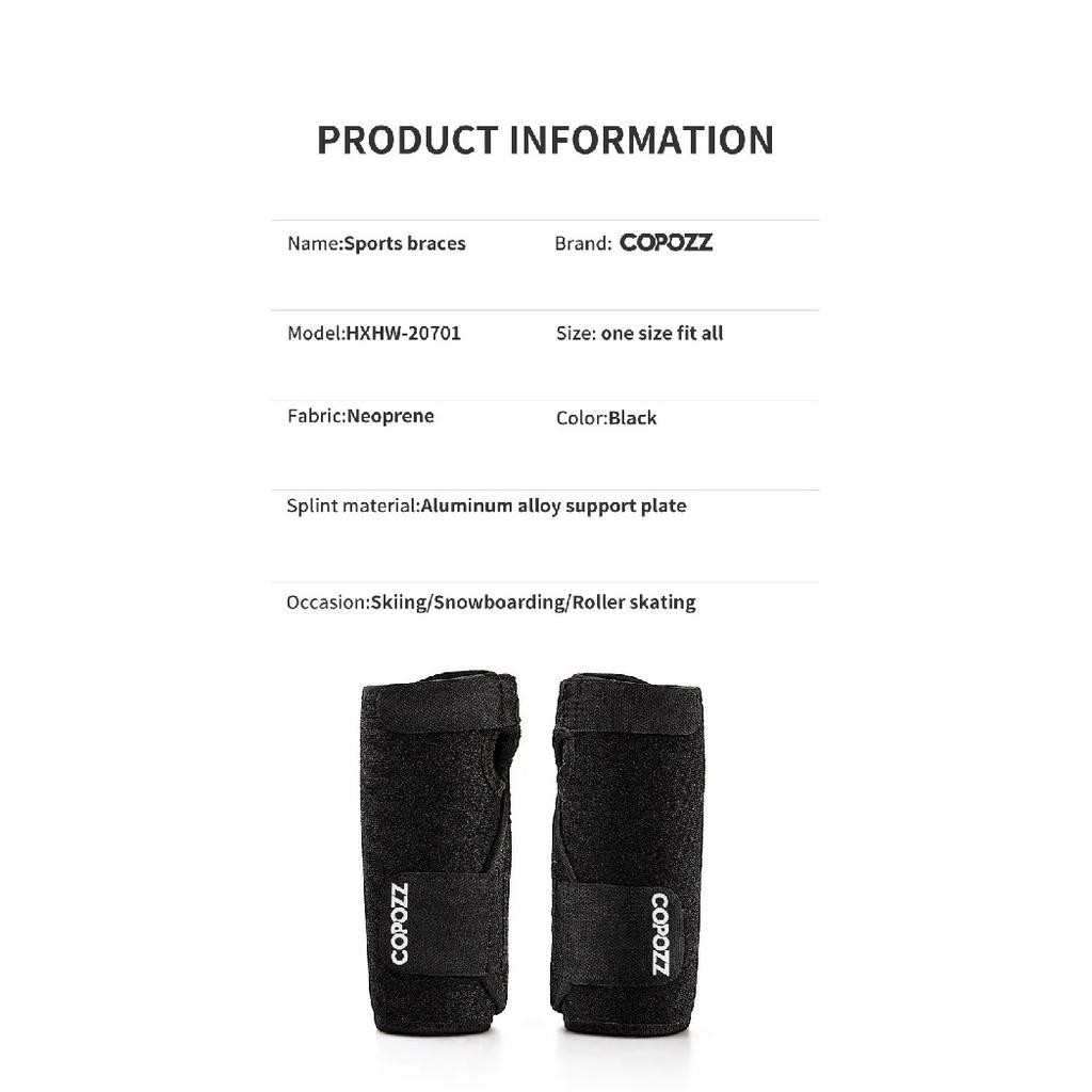 COPOZZ Adjustable Ski Strokes Wrist Gear Hand Protection Roller Palm Pads Protector Snowboard Skating Guard Men Women Child