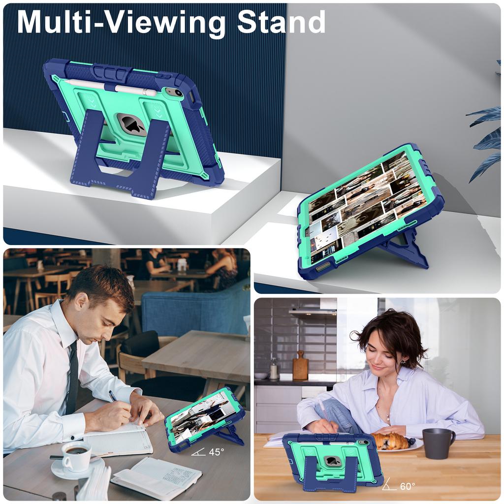 For iPad (2025)/iPad 10.9 (2022) Tablet Case with Kickstand Anti Drop PC+Silicone Cover