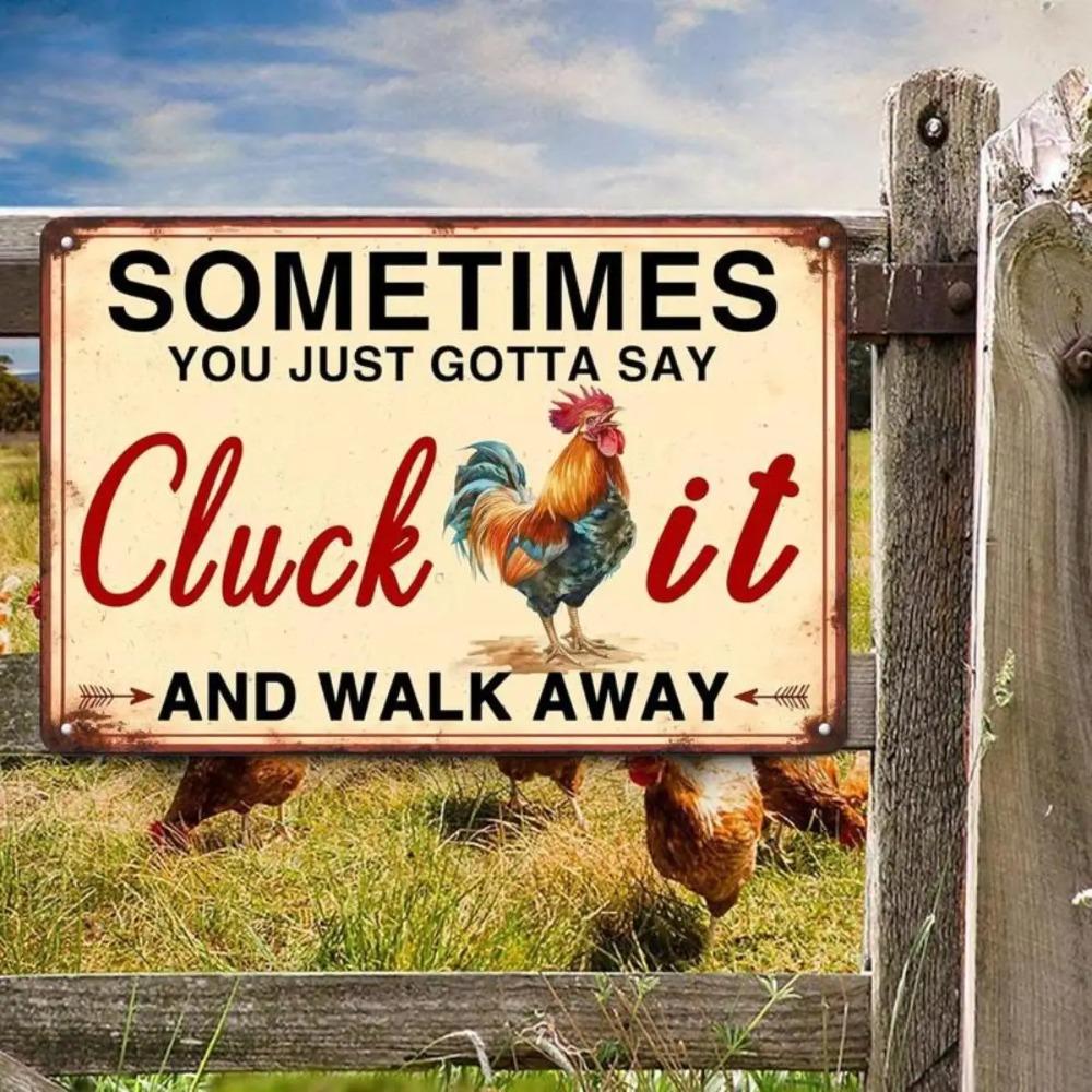 Vintage Chicken Coop Metal Sign Funny Chicken Wall Art for Farmhouse Kitchen Decor