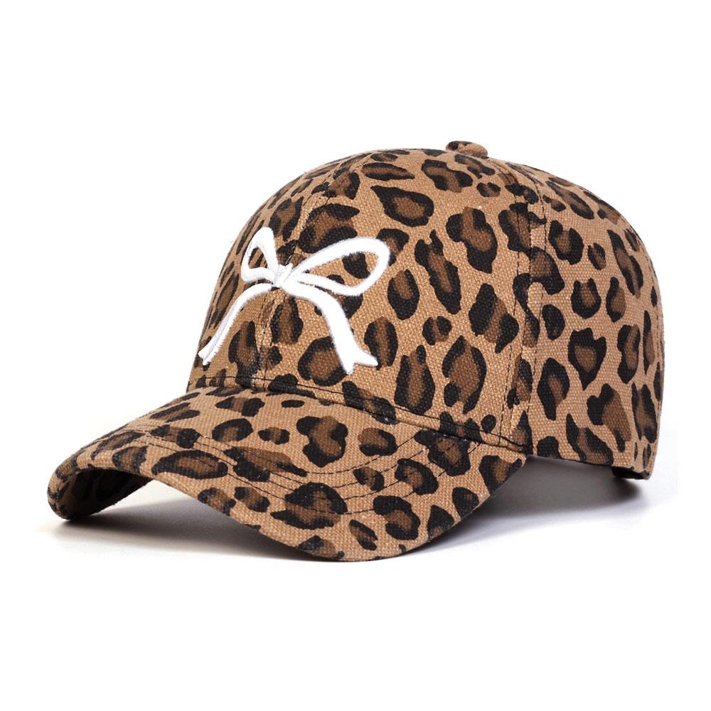 Fashion Leopard Print Baseball Cap Butterfly Adjustable Y2K Hat Embroidery Breathable Summer Cap