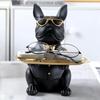 Многофункциональный поднос-бульдог, статуэтка животного, креативное украшение, хранение мелочей для гостиной, спальни, домашнее украшение