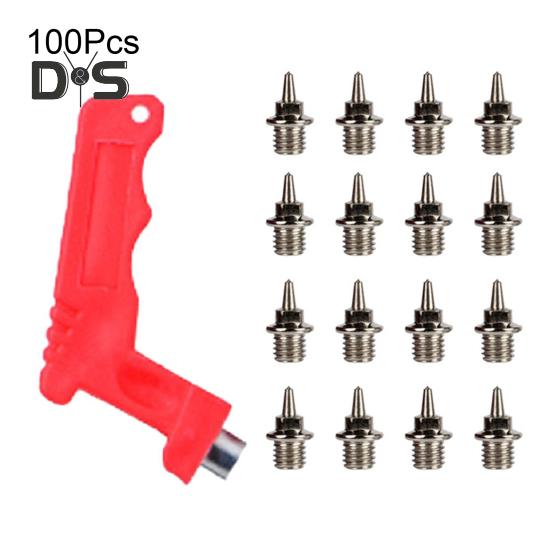 100 шт. шипов для беговых лыж из углеродистой стали, шипы для беговых и кроссовых кроссовок с ключом для шипов для спринтерских спортивных кроссовок