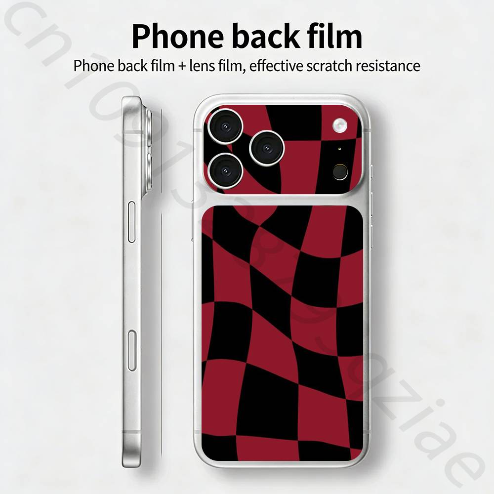 Клетчатый шахматный ТИКЕТ Наклейка Skin Wrap для iPhone 17 Pro/Pro max Защитная пленка для задней панели, рамки, камеры