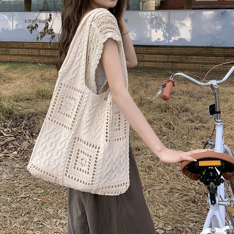 Yogodlns Женская тканая сумка-тоут в стиле бохо, летняя пляжная сумка, тканые сумки ручной работы на плечо, ручная вязаная сумка, сумка для покупок