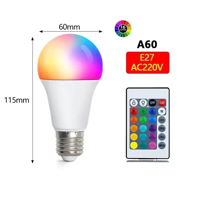 Светодиодные лампочки AC 220V E27 RGB Bombillas LED Lamp IR Remote Control Сменные цветные RGB белые ампулы Spotlight Led Bulb