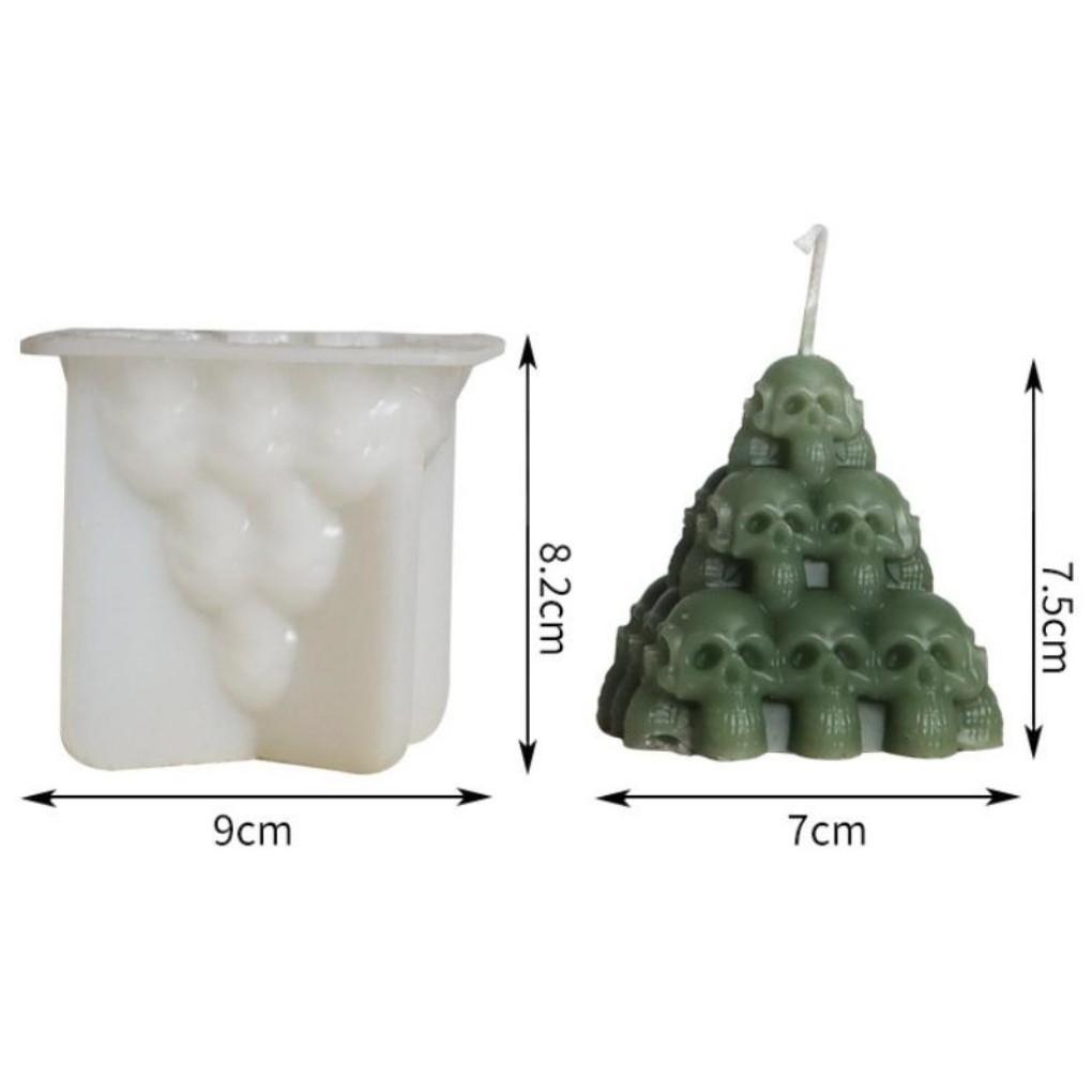 Halloween Party Decor Silicone Skull Square Column Silicone Candle Mould Chocolate Mold Square For DIY Crafts Soap Making Gift
