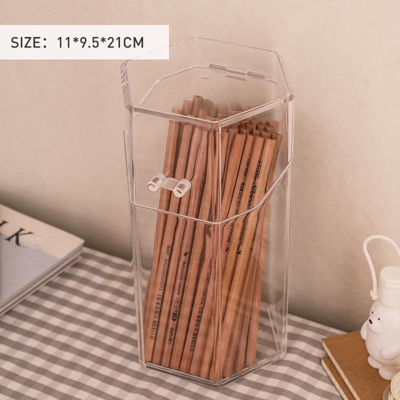 Настольный органайзер для домашнего офиса, ящик для хранения, акриловый прозрачный многофункциональный держатель для ручек, водонепроницаемый пыленепроницаемый держатель для канцелярских принадлежностей