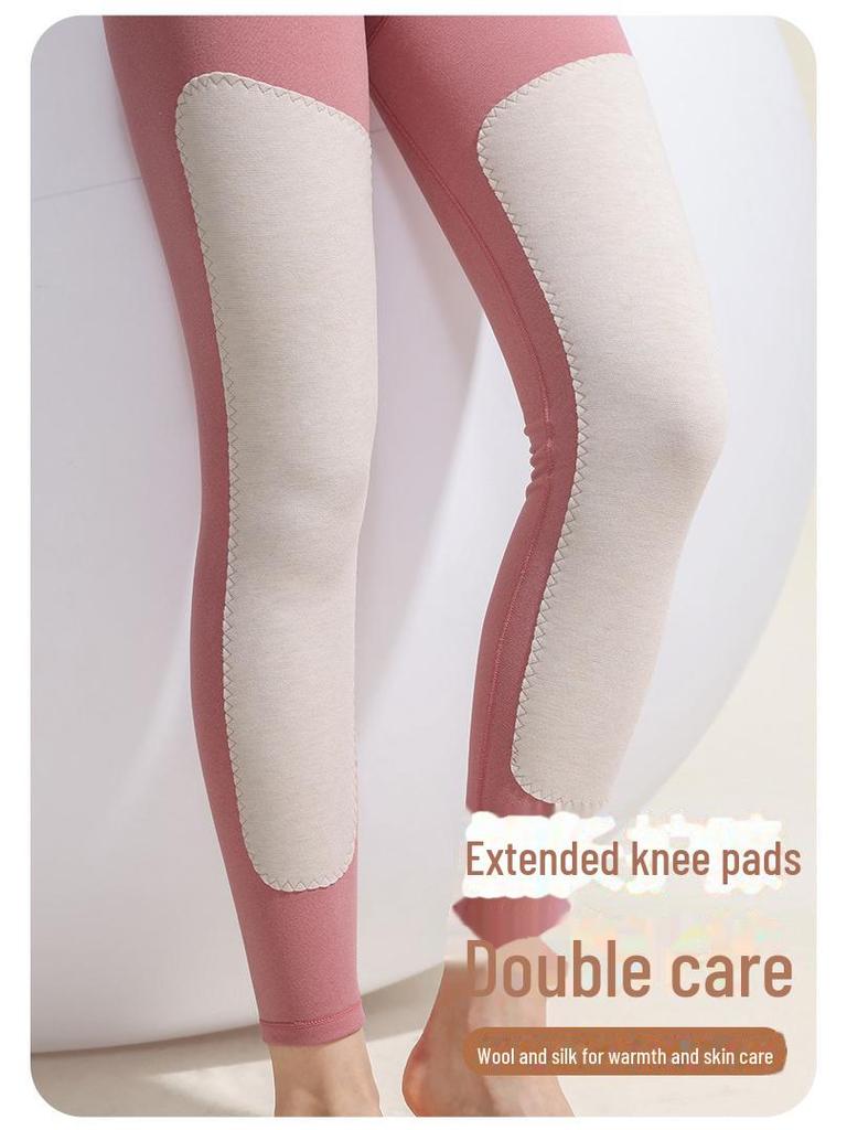 Брюки из шерсти и шелка с высокой талией: Подарочная коробка с теплыми осенними леггинсами для мужчин и женщин