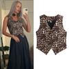 Women 2025 Waistcoat Leopard Print Crop Vest Women's Vest Sleeveless V-Neck Short Vests New In Outerwears Fashion Suit Vest