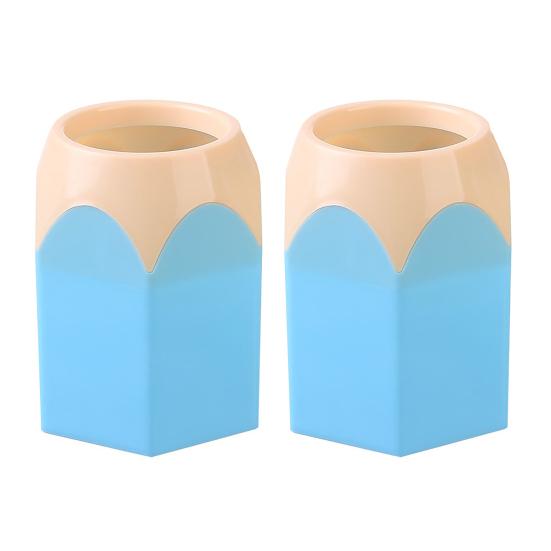 2 шт. держатель для ручек в форме головки карандаша, настольный ящик для хранения ручек, многофункциональный органайзер для кистей для макияжа, для занятий в классе, домашнего офиса, принадлежностей