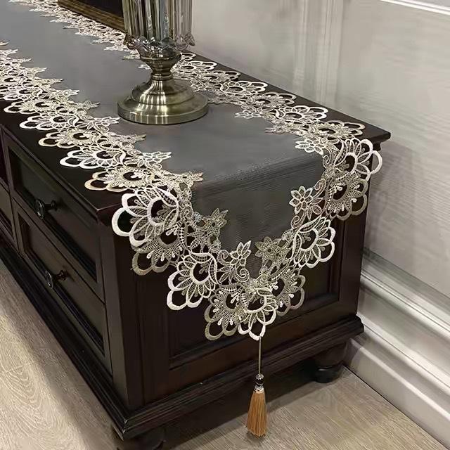 Lace Table Flag Fabric Dust Cover Fringed Household Tv Cabinet Shoe Cabinet Coffee Table Tablecloth