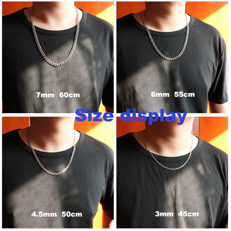 Женское мужское ожерелье из нержавеющей стали с кубинским звеном Nk Chain Silver Color Basic Punk Male Choker Jewelry Gifts