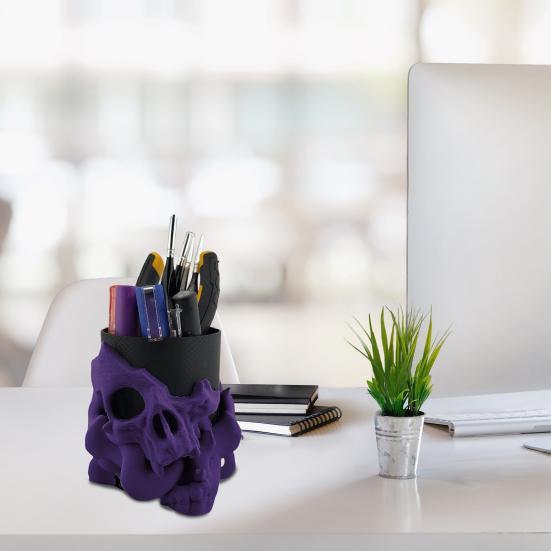 Подставка для ручек в виде черепа, держатель для кистей для макияжа, держатель для хранения в ванной, органайзер для стола в виде скелета для ключей, косметических инструментов, украшения на Хэллоуин