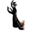 Black Wear Catsuit Accessory Cosplay Leather Faux Long Latex Gloves Adult Sexy Fetish