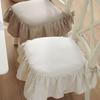 Princess Chair Seat Cushion European Dining Chair Cushion Linen Pure Cotton Breathable Chair Cover Girl Cute Dismantling and Washing Seat Cushion