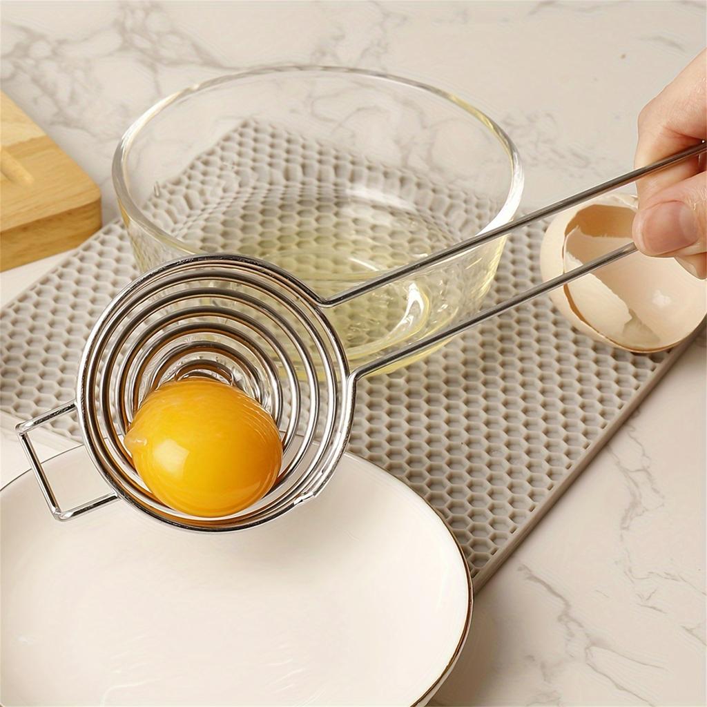 Stainless Steel Egg Colander Egg Separator Kitchen Baking Egg Beater Filter Colander Tool