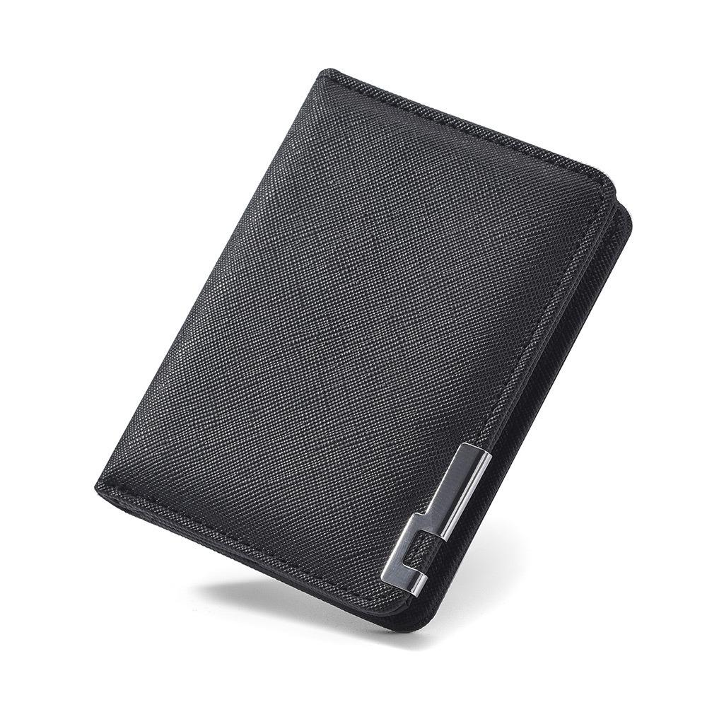 Minimalist PU Leather Retro Men's Wallet Two-Fold Orange Black Grey White Coin Purse Ultra Thin Multiple Pockets Credit Card