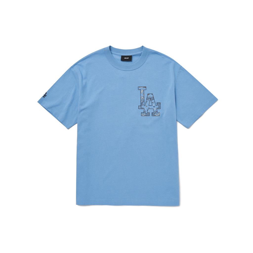 New MLB T Shirt Unisex Light Blue Korean Style 3ATSI0124-07BLL