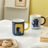 Абстрактная мультяшная кошка керамическая чашка для пары дома для завтрака кружка для молока офис послеобеденный чай кофейная чашка