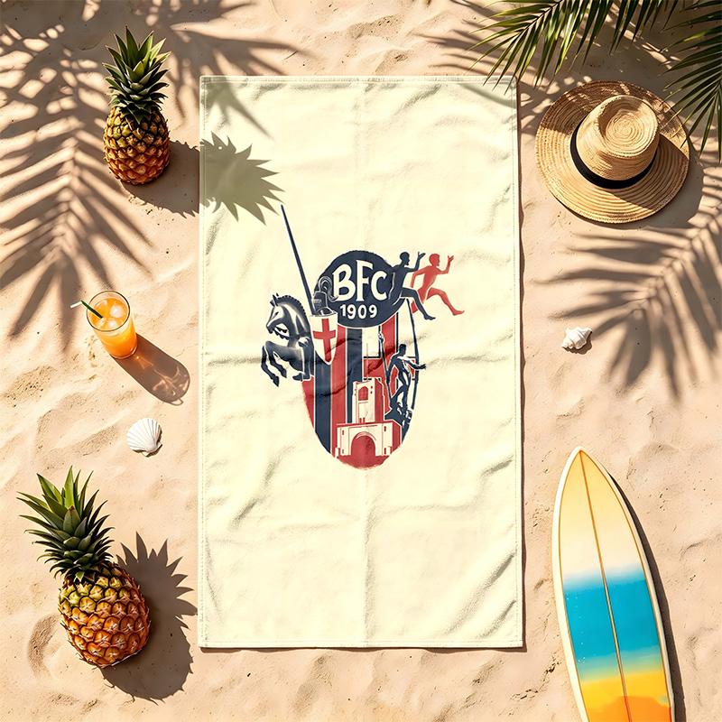 Bologna Football Club (1) Theme Beach Towel Sand Resistant Soft And Comfortable Suitable For The Pool Camping Yoga And Diving A Travel