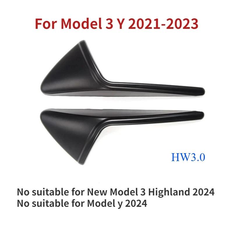 For Tesla Model 3 Y Side Camera Cover Carbon Fiber ABS Wing Fender Protection Sticker Modification Decor Accessories -