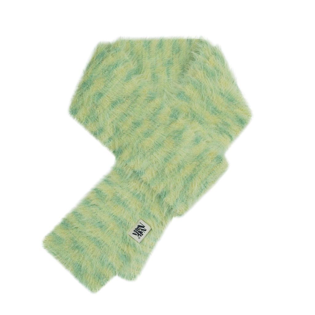 [Clakkllie] Вязаная шапка с кошачьими ушками Вязаная шапка-шарф Термозащита Косплей Милый Милый (Зеленый KHAM2402)