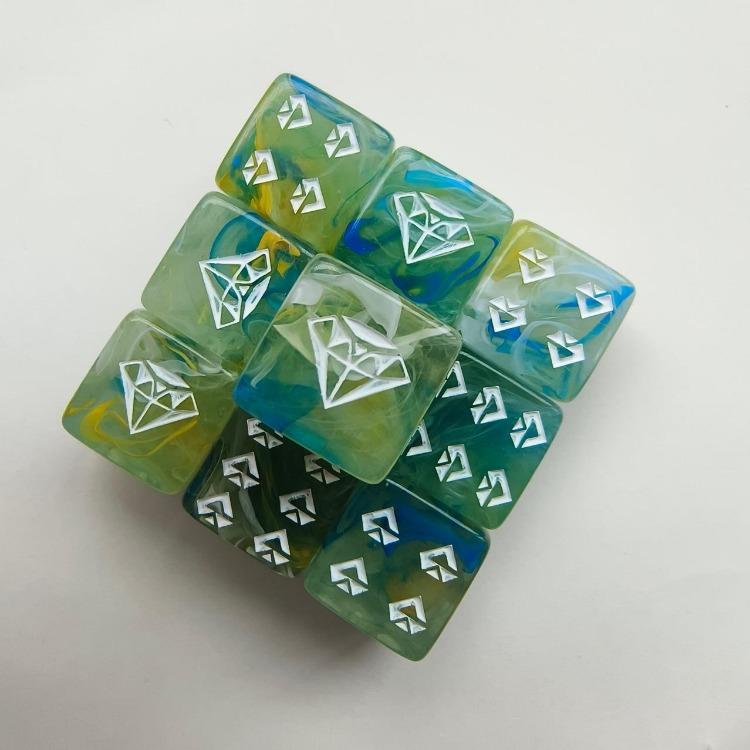 10pcs/lot D6 Dice 16mm Mixed Colours Polyhedral Dice 6-sided Entertainment Party Board Game Table Game Digital Dice for RPG DND