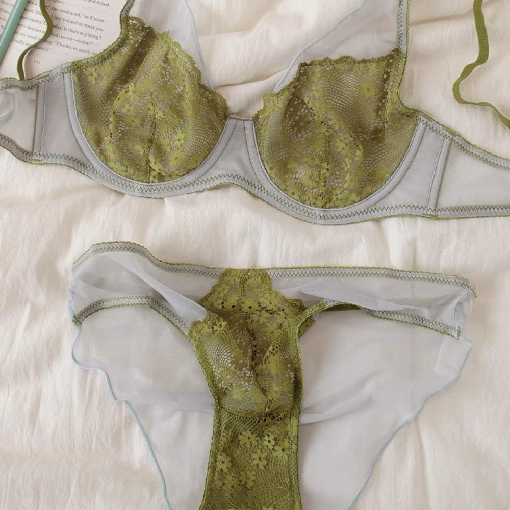 Винтажный комплект нижнего белья Splice, сексуальный, ультратонкий, кружевной, с вышивкой, с бюстгальтером, женский, дышащий, нижнее белье, французское, романтическое