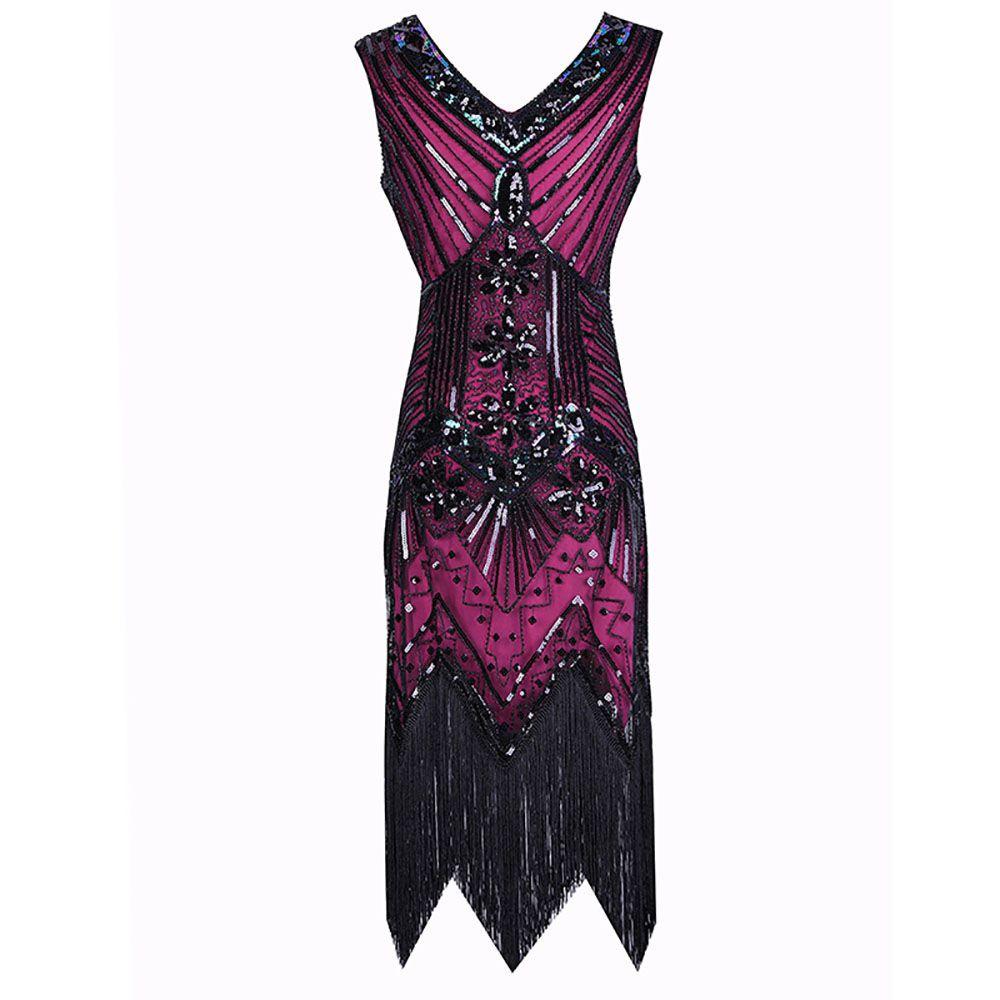 Elegant Gatsby Flapper Beaded Vintage Fringe Sequin Sleeveless Women Party Dresses For Timeless Style