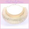 Solid Fashion Color Curved Design Women Metal Necklace Collar For Outfit Trendy