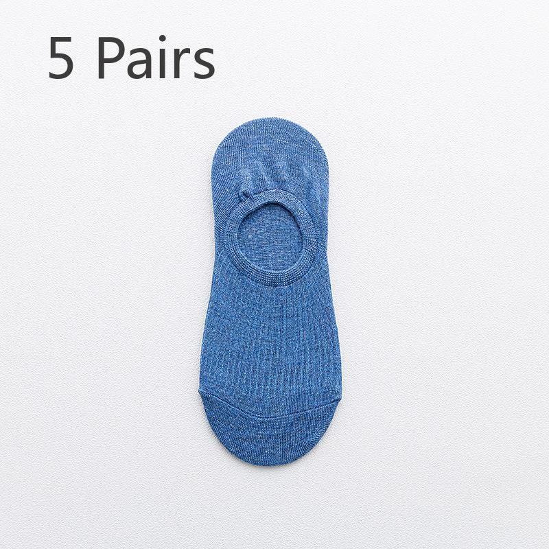 5 пар женских весенних и летних невидимых силиконовых нескользящих носков-лодочек с небольшим горлом