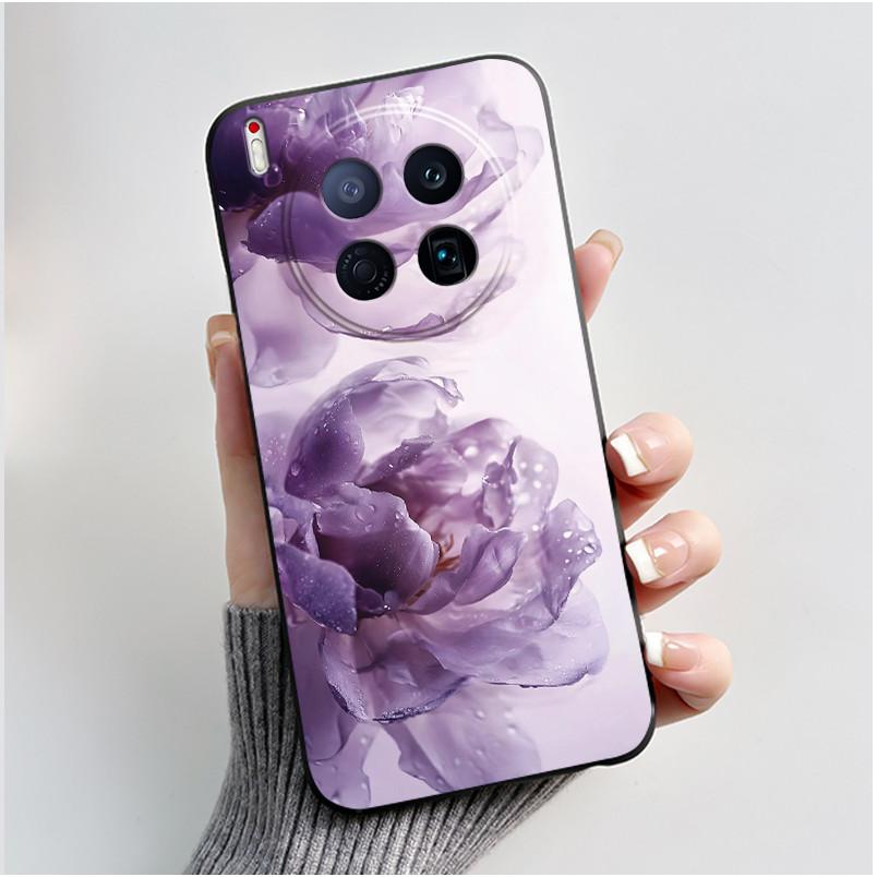 Чехол для телефона Tecno Camon 40 Premier 5G Бампер Мягкий силикон Уникальный дизайн Черный Чехол В стиле Ins Цветочный Рисунок Ударопрочный Чехол