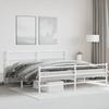 Vidaxl Металлическая Рама Кровати С Изголовьем И Изножьем, Белая, 183X213 См