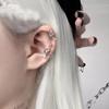 White Bat Clip Earrings For Women Puncture-Free Clip On Fake Ear Earrings Hoop Ear Cuff Fake Piercing Body Jewelry