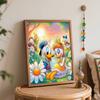 Disney Donald Daisy Duck Oil Paint Art Painting Kit Home Wall Decor Handmade Gift Garden Flowers Romantic Sunny Scene Craft Supplies DIY
