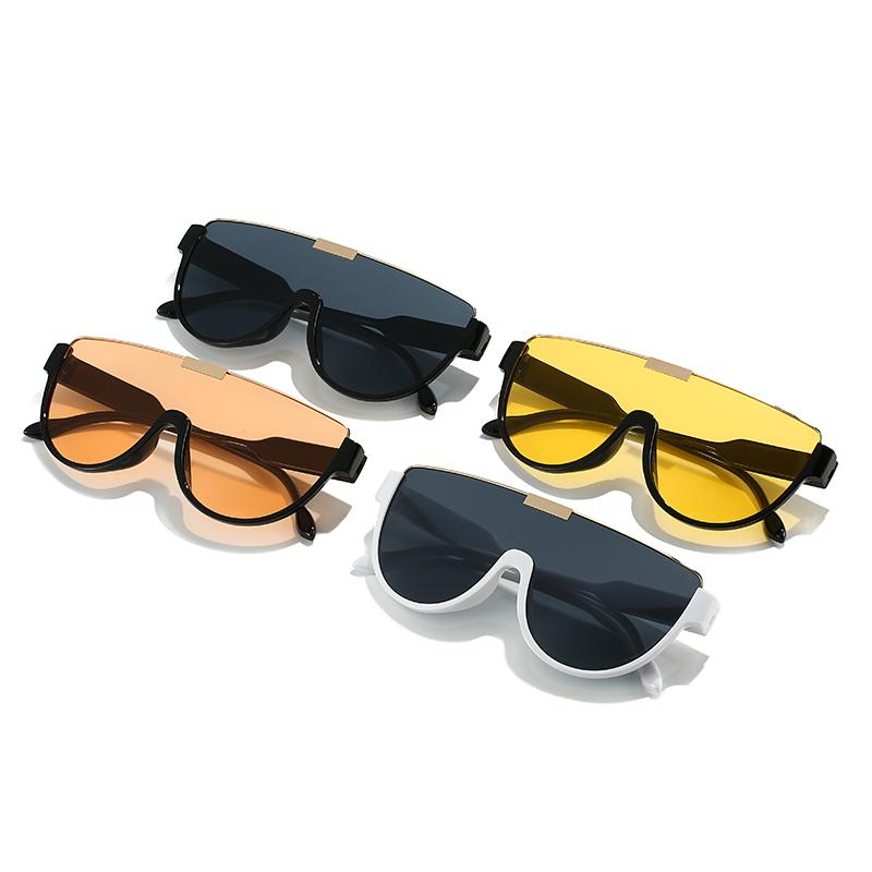 RUISIMO Vintage Semi-round Sun Glasses Women Fashion Monoblock Outdoor Goggle Shades Ins Trending New Design Sunglasses