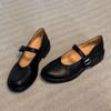Sheepskin Version Retro Round Head Leather Small Leather Shoes Platform Single Shoes with Mary Jane Shoes Women