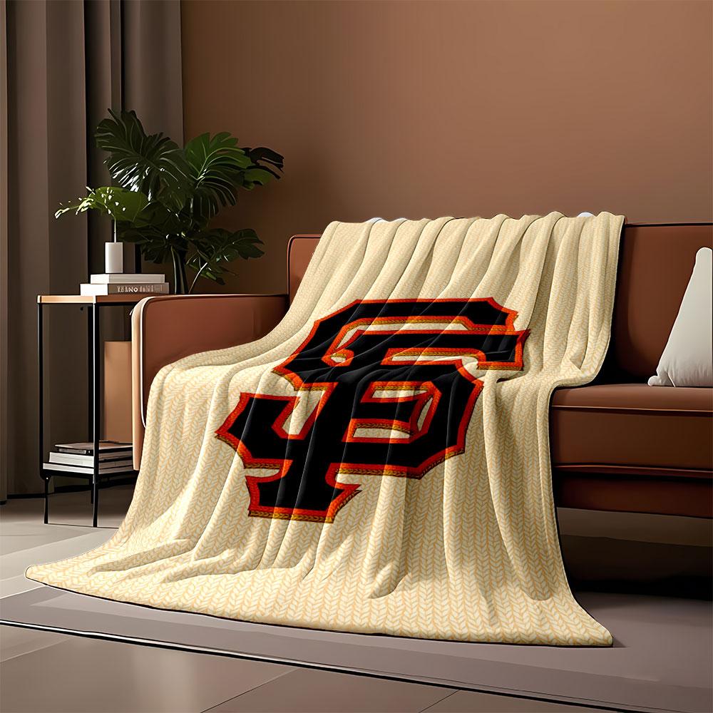 Orange and Black Monogram Pattern print blanket soft and cozy perfect for the living room bed sofa or a nap,gift