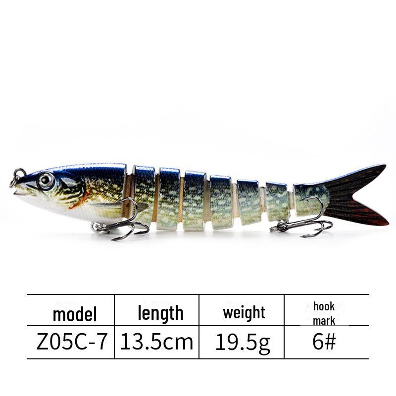 Многосекционная твердая приманка для пресноводной рыбы, 14 см, 8 секций, дальний заброс - популярная распродажа рыболовных снастей.