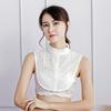 Linbaiway Women Stand Ruffle Lace Chiffon Fake Collar Detachable False Collar Adult Sweater Blouse Top Removable Faux Collar